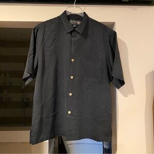 Nat Nast 100% black silk shirt. Size M. Embroidery on back